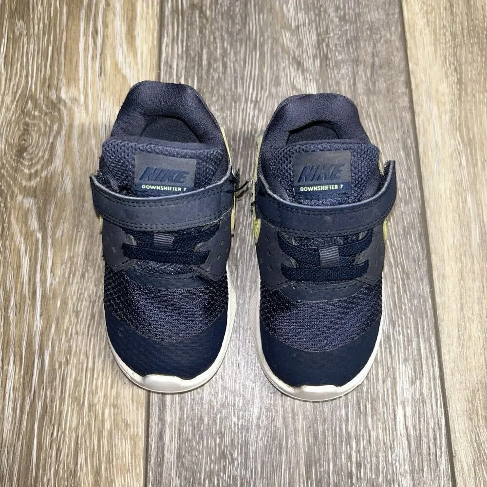 Nike Downshifter 7 Infant Baby Shoes US Size 6C Navy Blue w/ Strap 869974-403